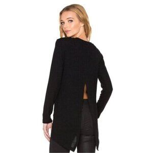Revolve LNA Sweater Open Split Back Slit Asymmetrical Black Size XS Whimsigoth